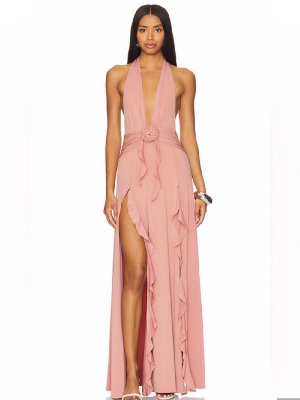 Halter Ruffle Maxi Dress NWT WeWoreWhat